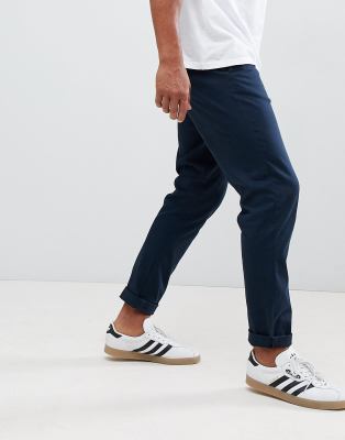 navy tapered chinos