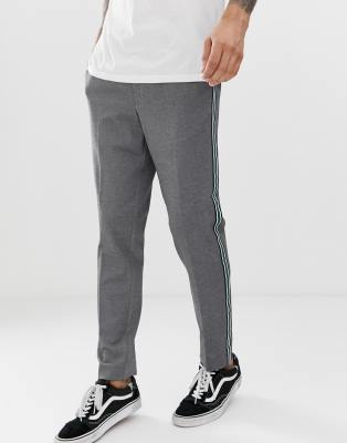 trousers with stripe down side