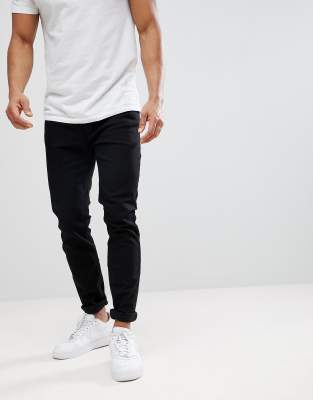 Burton Menswear tapered jeans in black 