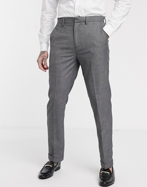 Burton Menswear tapered smart trousers in grey