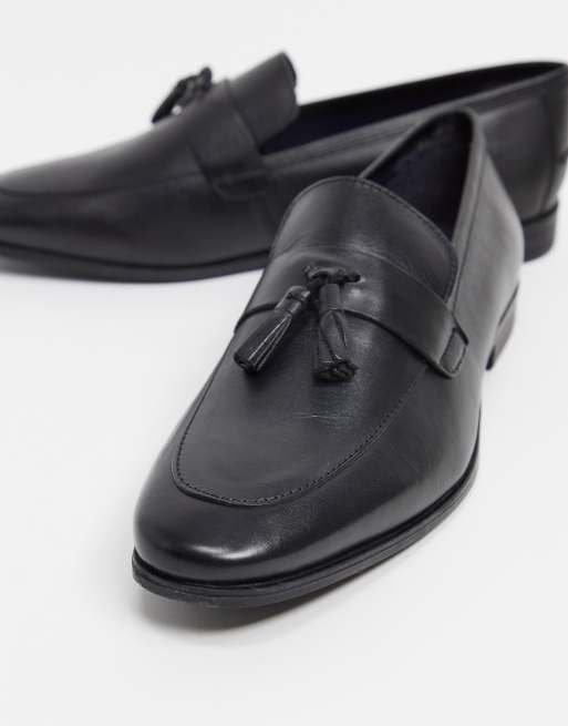 Burton Menswear tassel loafers in black ASOS