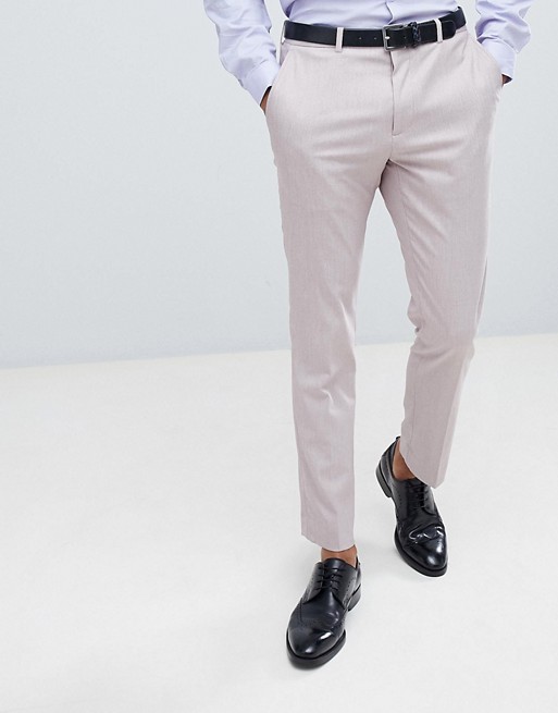 Burton Menswear Textured Suit Trousers In Pink | ASOS