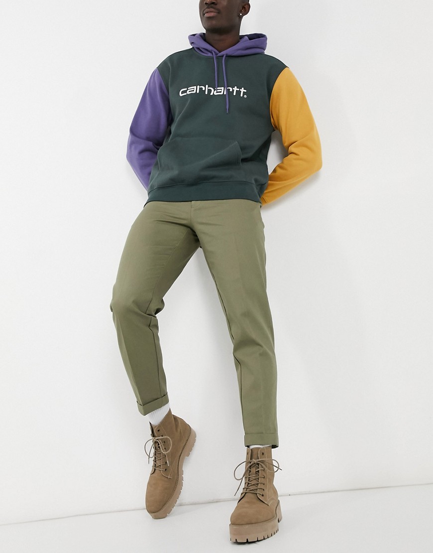 Burton Menswear - Toelopende cropped broek in kaki-Groen
