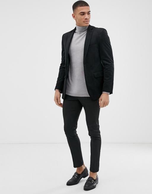 Burton black shop velvet blazer