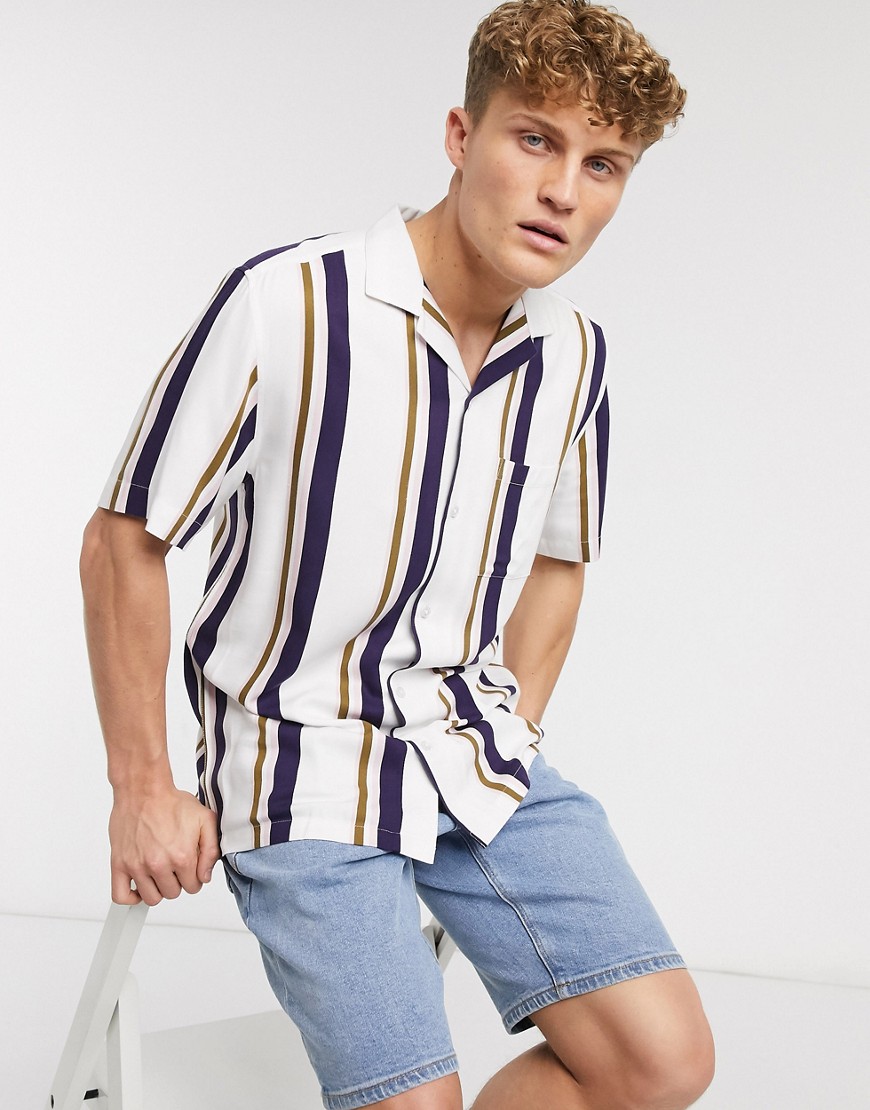 Burton Menswear – Vit randig skjorta