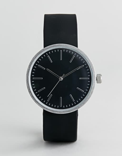 Burton Menswear watch with dark dial in black