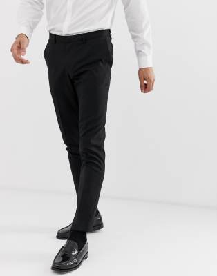 skinny fit black trousers