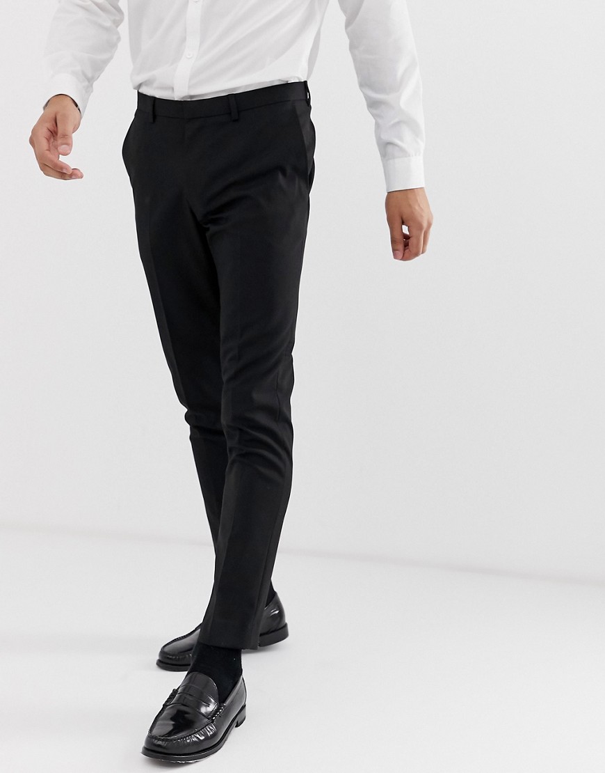 Burton Menswear wedding skinny fit suit trouser in black