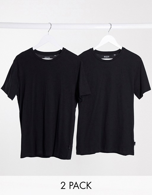 Burton Menswear – Zestaw 2 sztuk czarnych t-shirtÓw EZVF