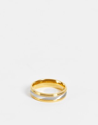 大決算売り尽くし バートン Burton Menswear メンズ 指輪 リング ジュエリー アクセサリー Burton Mixed Metal Steel Band Ring ゴールド 新品即決 Farmerscentre Com Ng