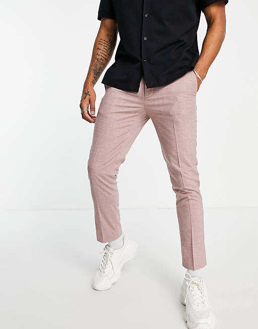 Burton skinny fit suit trousers in dusky pink