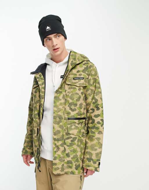 Burton Snow Covert 2L jacket in green camo ASOS