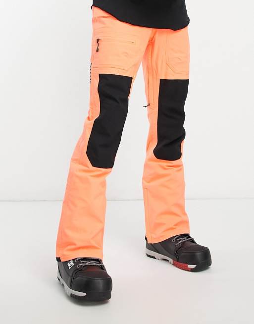 Burton Snow Southside 2L slim ski trousers in orange and black ASOS