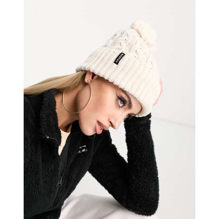 Burton Snowboard Zippy fleece lined beanie in white ASOS