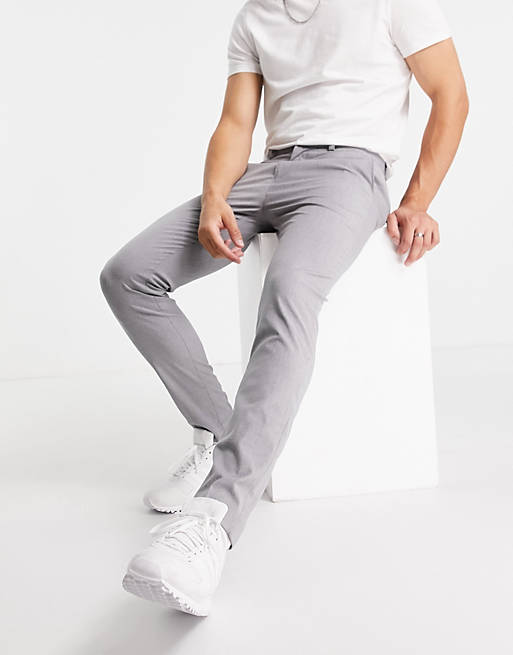 Burton stretch super skinny fit trousers in light grey