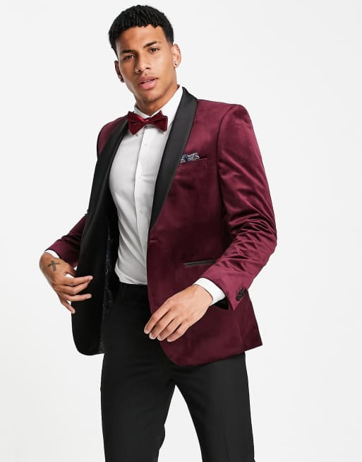 Bordeaux sales velvet blazer