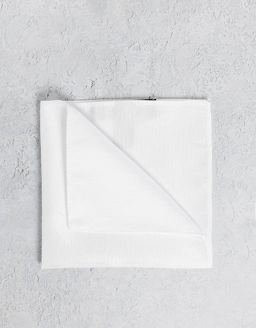 Burton white pocket square in white