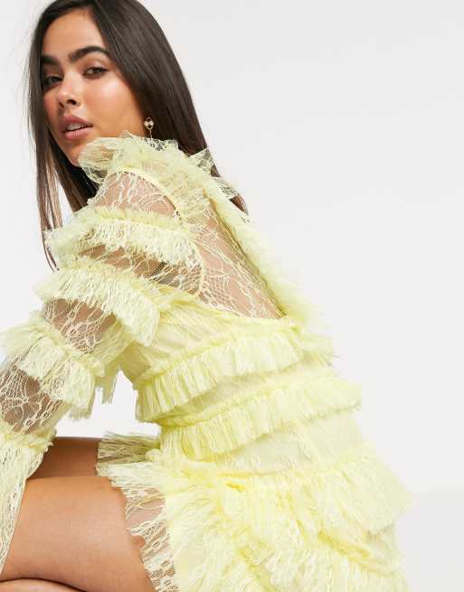 大特価 Layered ワンピース ドレス Rosa ミニ丈 ワンピース レディース Malina By マリナ Lace Lemon Lemon In Dress Mini ワンピース