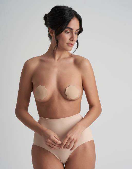 Bye Bra – Beige nipplecovers i återanvändningsbar tygdesign, 4 av 4