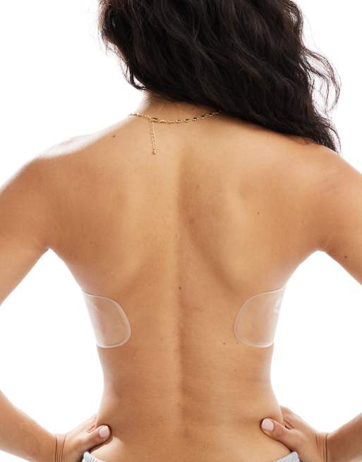 Bye Bra – Beige självhäftande behå med bar rygg och genomskinliga sidovingar, 2 av 4
