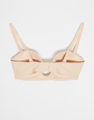 Bye Bra Deep Plunge Strapless Bra In Neutral