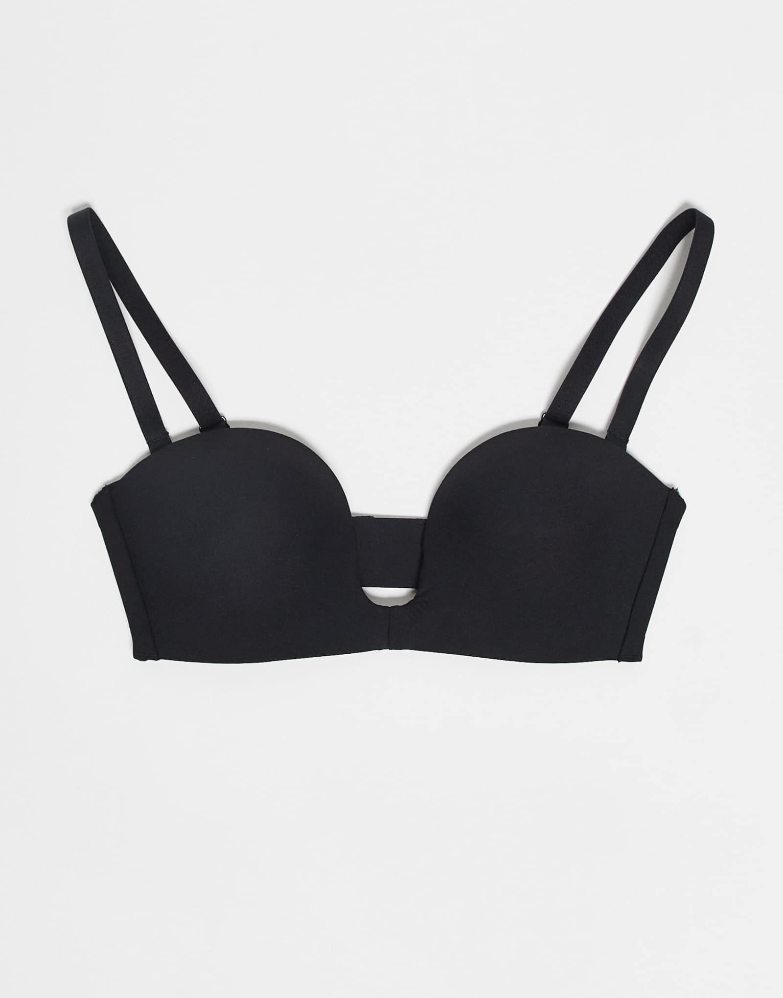 Черный бюстгальтер без бретелек с глубоким вырезом Bye Bra