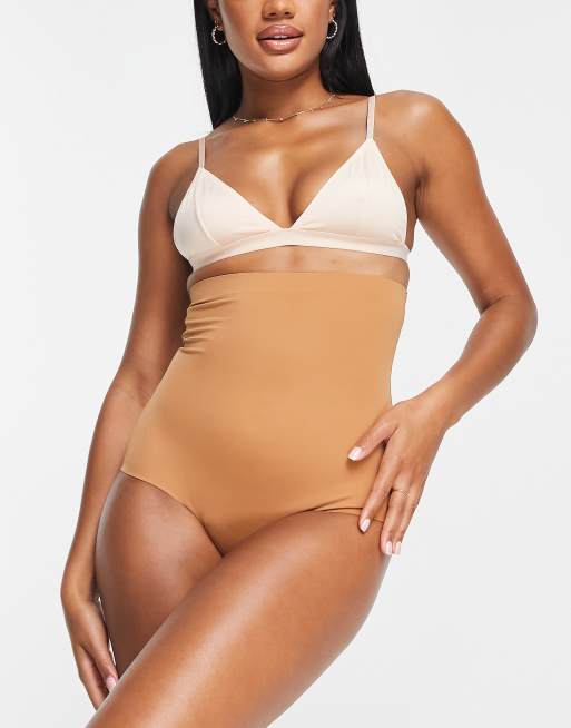 Bye Bra invisible high waist shaping briefs in light brown