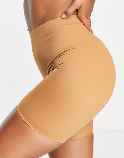 Bye Bra invisible mid waist medium contour shaping shorts in light brown