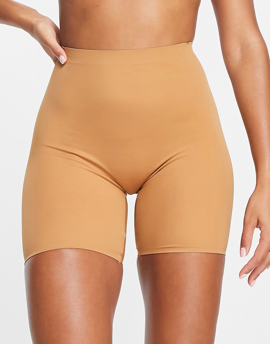 Bye Bra Invisible Mid Waist Medium Shaping Shorts In Light Brown