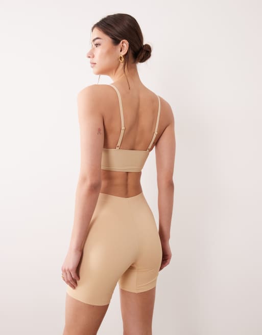 Bye Bra invisible mid waist shaping shorts in beige, 3 of 3