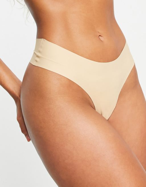 2-pack Invisible Light Shape Thong Briefs - Beige - Ladies