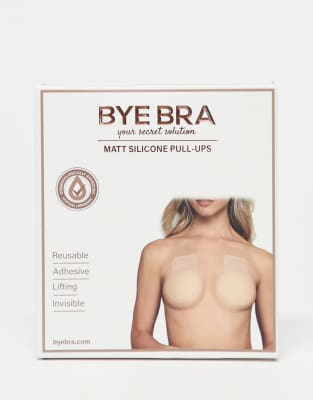 Bye Bra Bye Bra matte silicone pull up reusable adhesive nipple covers in beige-Neutral