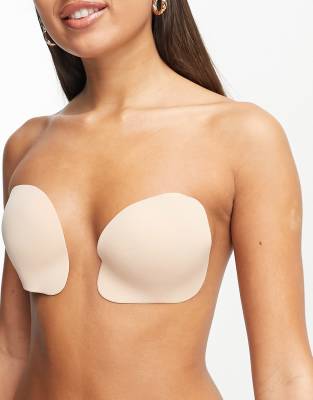 push up reusable stick on cups in beige-Neutral