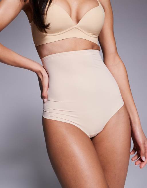 Bye Bra sculpting high waist very high contour shaping thong in beige, 3 of 3