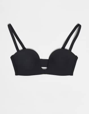 Bye Bra - Trägerloser BH in Schwarz mit tiefem Ausschnitt