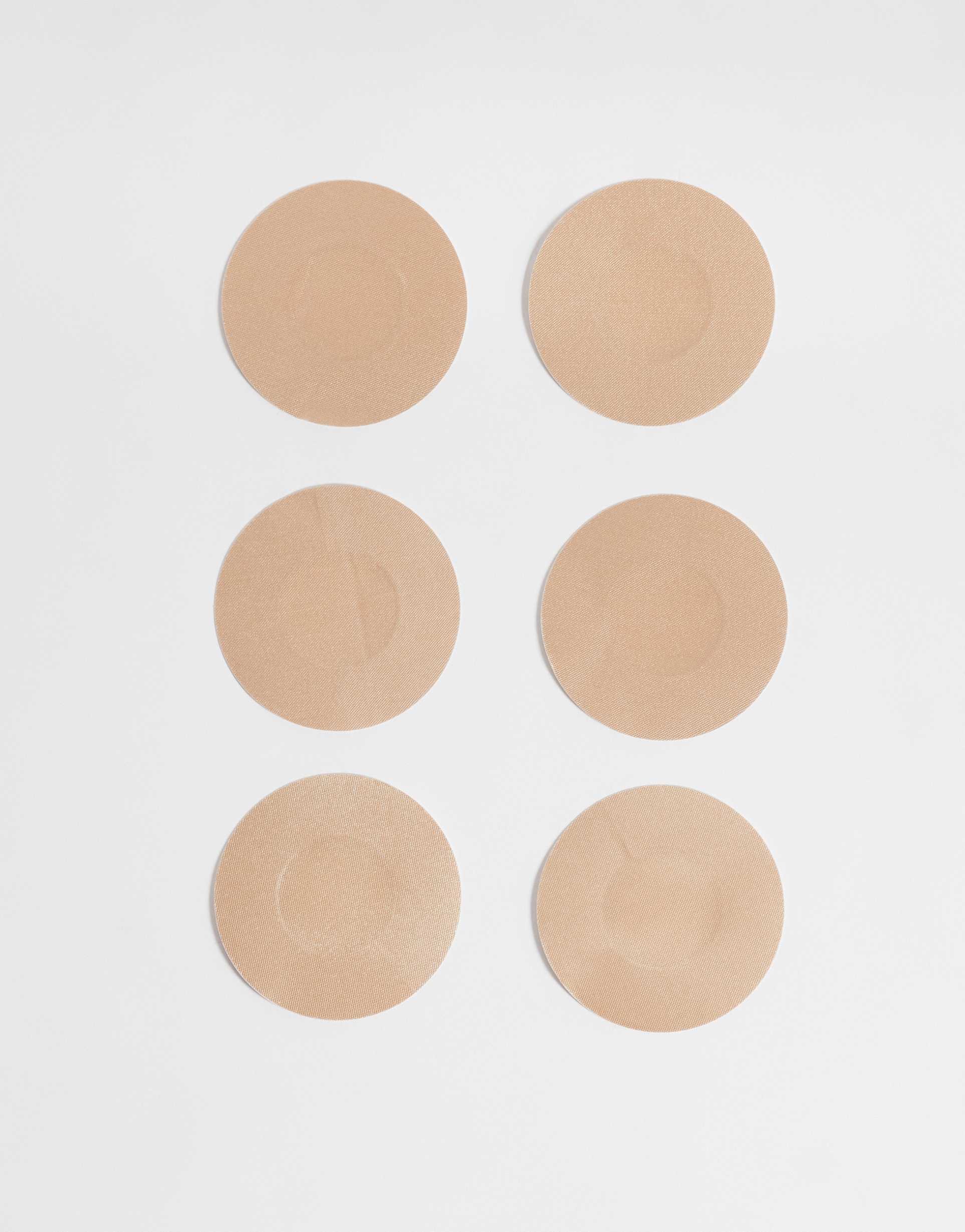 bye bra x nude intimates stick on satin nipple covers in beige