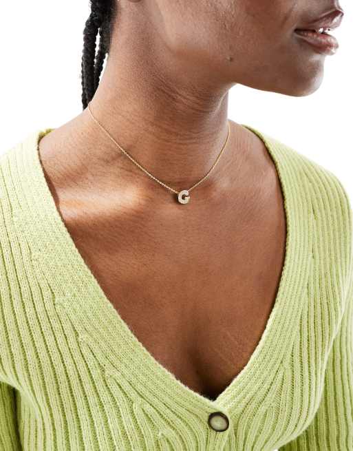Bymehshake Bubble Letter Necklace Letter 'G' Gold