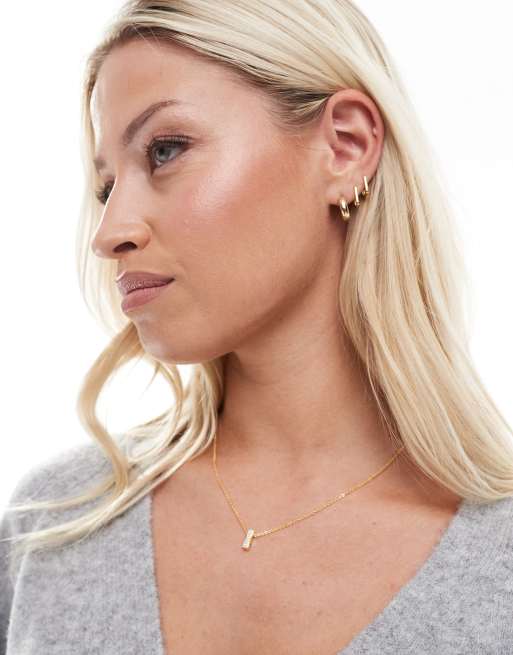 Bymehshake Bubble Letter Necklace Letter 'I' Gold