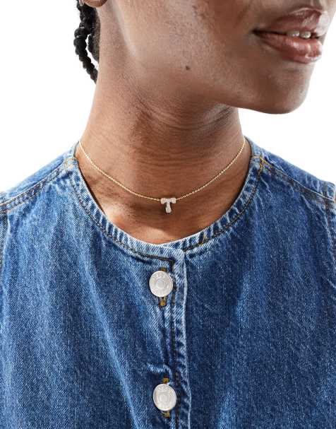 Bymehshake Bubble Letter Necklace Letter 'T' Gold - view 1