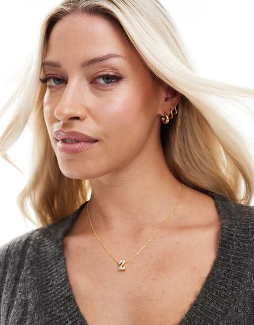 Bymehshake Bubble Letter Necklace Letter 'Z' Gold