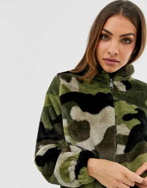 Camo fleece 2025 jacket women's