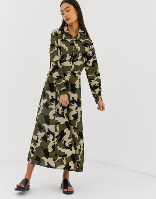 maxi camo dress