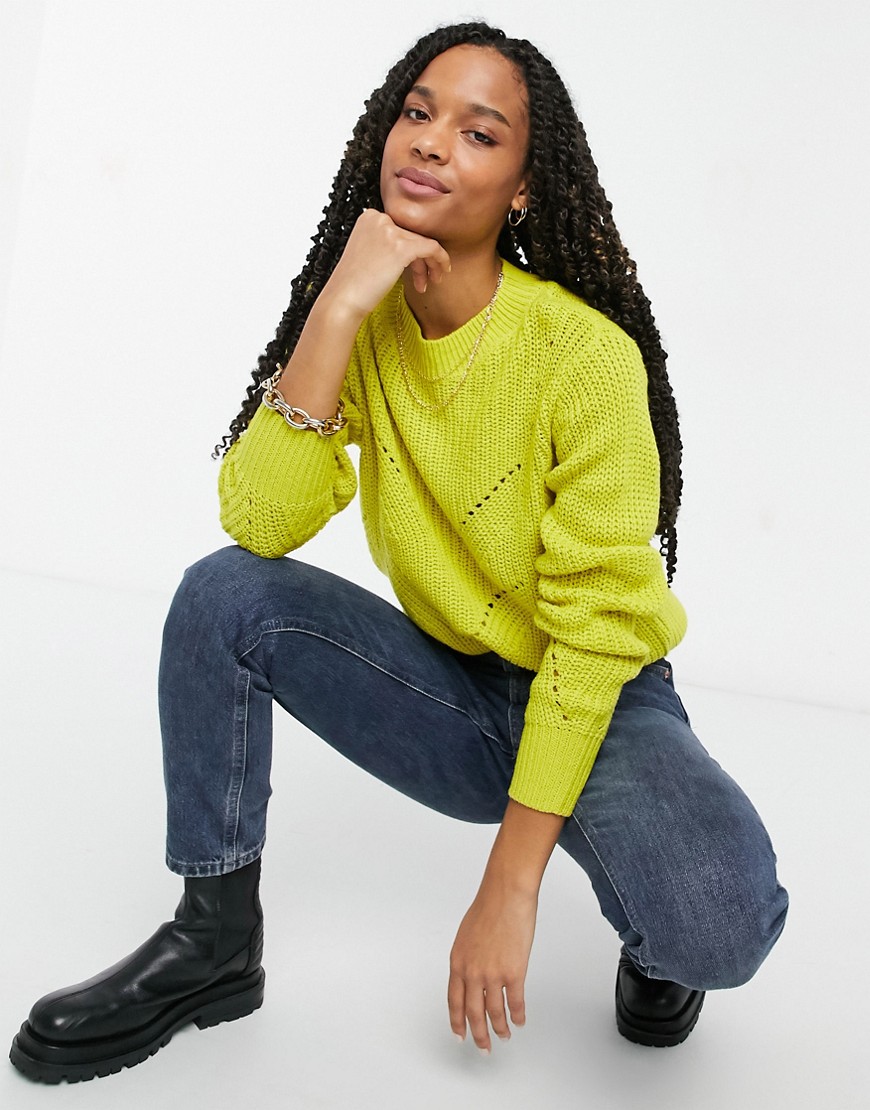 B.Young crew neck sweater in yellow