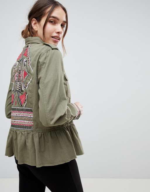 Military on sale peplum jacket