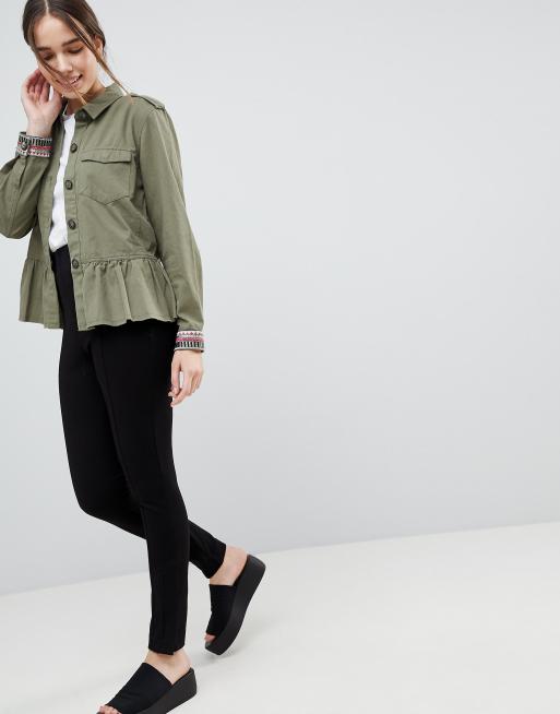 Peplum hotsell military jacket