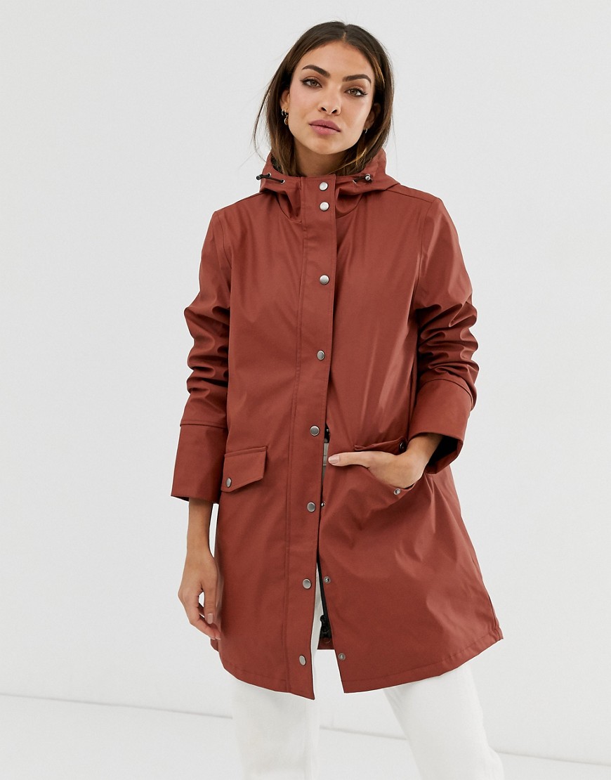 b.Young hooded lightweight parka-Red