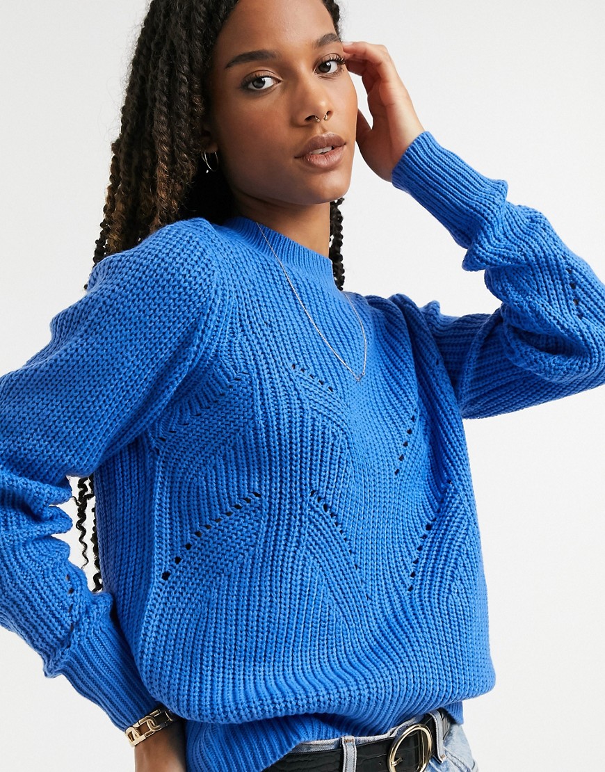 B.Young round neck sweater in blue-Blues