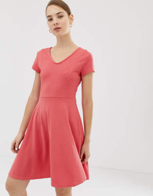 b.Young V Neck Dress-Pink