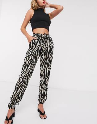 zebra print joggers