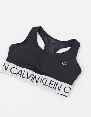 фото Бюстгальтер черного цвета с вырезами по бокам calvin klein performance-черный